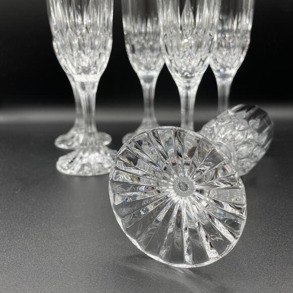 6 Vintage Cristal D'Arques - Durand Bretagne Fluted Champagne - 8 1/4" - Picture 8 of 9